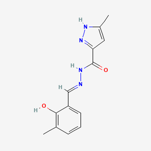 molecular formula C13H14N4O2 B11108311 N'-[(E)-(2-hydroxy-3-methylphenyl)methylidene]-3-methyl-1H-pyrazole-5-carbohydrazide 