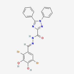 molecular formula C22H15Br2N5O3 B11108315 N'-[(E)-(2,5-dibromo-3,4-dihydroxyphenyl)methylidene]-1,5-diphenyl-1H-1,2,4-triazole-3-carbohydrazide 