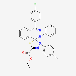 molecular formula C31H25ClN4O2S B11108320 ethyl 4-(4-chlorophenyl)-3'-(4-methylphenyl)-2-phenyl-2H,3'H-spiro[phthalazine-1,2'-[1,3,4]thiadiazole]-5'-carboxylate 