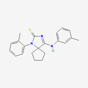 (4Z)-1-(2-methylphenyl)-4-[(3-methylphenyl)imino]-1,3-diazaspiro[4.4]nonane-2-thione