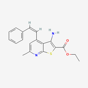 ethyl 3-amino-6-methyl-4-[(Z)-2-phenylethenyl]thieno[2,3-b]pyridine-2-carboxylate