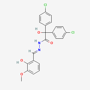 molecular formula C22H18Cl2N2O4 B11108342 2,2-bis(4-chlorophenyl)-2-hydroxy-N'-[(E)-(2-hydroxy-3-methoxyphenyl)methylidene]acetohydrazide 