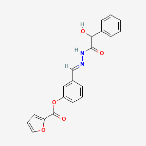 molecular formula C20H16N2O5 B11108351 3-[(E)-{2-[hydroxy(phenyl)acetyl]hydrazinylidene}methyl]phenyl furan-2-carboxylate 