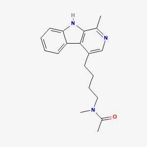 molecular formula C19H23N3O B11108360 N-methyl-N-[4-(1-methyl-9H-beta-carbolin-4-yl)butyl]acetamide 