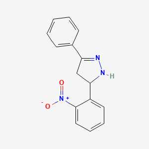 molecular formula C15H13N3O2 B11108385 5-(2-nitrophenyl)-3-phenyl-4,5-dihydro-1H-pyrazole 