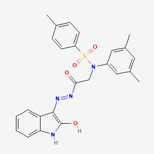 molecular formula C25H24N4O4S B11108396 N-(3,5-Dimethylphenyl)-4-methyl-N-({N'-[(3Z)-2-oxo-2,3-dihydro-1H-indol-3-ylidene]hydrazinecarbonyl}methyl)benzene-1-sulfonamide 