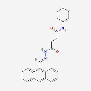 4-[(2E)-2-(anthracen-9-ylmethylidene)hydrazinyl]-N-cyclohexyl-4-oxobutanamide