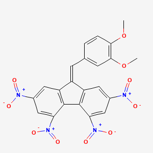 molecular formula C22H14N4O10 B11108405 9-(3,4-dimethoxybenzylidene)-2,4,5,7-tetranitro-9H-fluorene 