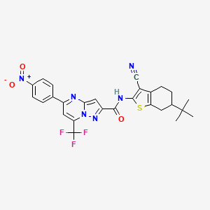 N-(6-tert-butyl-3-cyano-4,5,6,7-tetrahydro-1-benzothiophen-2-yl)-5-(4-nitrophenyl)-7-(trifluoromethyl)pyrazolo[1,5-a]pyrimidine-2-carboxamide