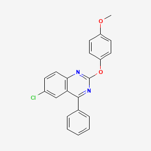 molecular formula C21H15ClN2O2 B11108444 6-Chloro-2-(4-methoxyphenoxy)-4-phenylquinazoline 