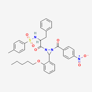 4-methyl-N-(1-{2-[(4-nitrophenyl)carbonyl]-3-[2-(pentyloxy)phenyl]diaziridin-1-yl}-1-oxo-3-phenylpropan-2-yl)benzenesulfonamide