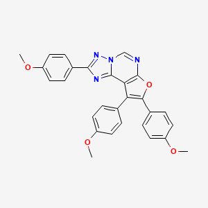 molecular formula C28H22N4O4 B11108465 2,8,9-Tris(4-methoxyphenyl)furo[3,2-e][1,2,4]triazolo[1,5-c]pyrimidine 