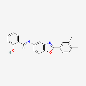 2-[(E)-{[2-(3,4-dimethylphenyl)-1,3-benzoxazol-5-yl]imino}methyl]phenol