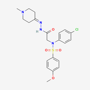 N-(4-Chlorophenyl)-4-methoxy-N-{[N'-(1-methylpiperidin-4-ylidene)hydrazinecarbonyl]methyl}benzene-1-sulfonamide