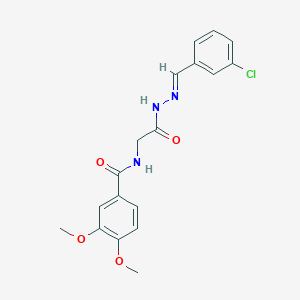 N-(2-(2-(3-Chlorobenzylidene)hydrazino)-2-oxoethyl)-3,4-dimethoxybenzamide