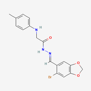 N'-[(E)-(6-Bromo-2H-1,3-benzodioxol-5-YL)methylidene]-2-[(4-methylphenyl)amino]acetohydrazide