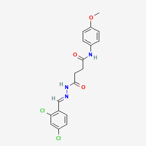 molecular formula C18H17Cl2N3O3 B11108514 4-[(2E)-2-(2,4-dichlorobenzylidene)hydrazinyl]-N-(4-methoxyphenyl)-4-oxobutanamide 