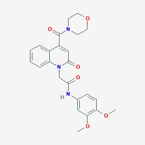 molecular formula C24H25N3O6 B11108527 N-(3,4-dimethoxyphenyl)-2-[4-(morpholin-4-ylcarbonyl)-2-oxoquinolin-1(2H)-yl]acetamide 