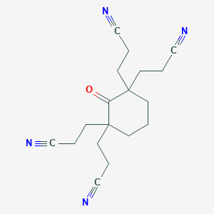 molecular formula C18H22N4O B11108535 1,1,3,3-Cyclohexanetetrapropionitrile, 2-oxo- CAS No. 5883-05-6