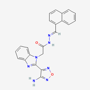 molecular formula C22H17N7O2 B11108566 2-[2-(4-amino-1,2,5-oxadiazol-3-yl)-1H-benzimidazol-1-yl]-N'-[(E)-naphthalen-1-ylmethylidene]acetohydrazide 