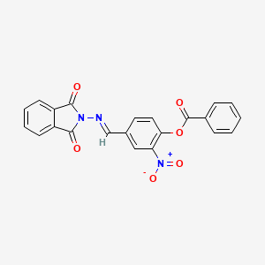 4-{(E)-[(1,3-dioxo-1,3-dihydro-2H-isoindol-2-yl)imino]methyl}-2-nitrophenyl benzoate