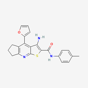 3-Amino-4-furan-2-yl-6,7-dihydro-5H-cyclopenta[b]thieno[3,2-e]pyridine-2-carboxylic acid p-tolylamide