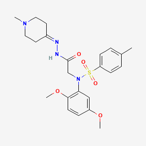 N-(2,5-Dimethoxyphenyl)-4-methyl-N-{[N'-(1-methylpiperidin-4-ylidene)hydrazinecarbonyl]methyl}benzene-1-sulfonamide