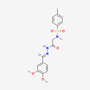 molecular formula C19H23N3O5S B11108615 N-({N'-[(E)-(3,4-Dimethoxyphenyl)methylidene]hydrazinecarbonyl}methyl)-N,4-dimethylbenzene-1-sulfonamide 