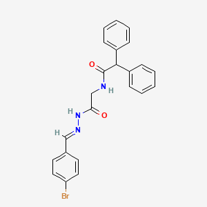 molecular formula C23H20BrN3O2 B11108622 N-(2-{2-[(E)-1-(4-Bromophenyl)methylidene]hydrazino}-2-oxoethyl)-2,2-diphenylacetamide 