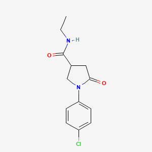 molecular formula C13H15ClN2O2 B11108664 1-(4-chlorophenyl)-N-ethyl-5-oxopyrrolidine-3-carboxamide 