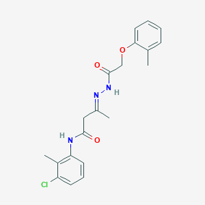 (3E)-N-(3-chloro-2-methylphenyl)-3-{2-[(2-methylphenoxy)acetyl]hydrazinylidene}butanamide