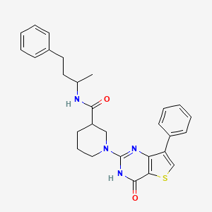 1-(4-oxo-7-phenyl-3,4-dihydrothieno[3,2-d]pyrimidin-2-yl)-N-(4-phenylbutan-2-yl)piperidine-3-carboxamide