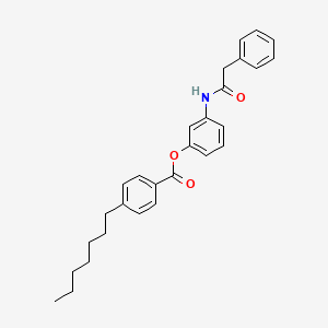 molecular formula C28H31NO3 B11108736 3-[(Phenylacetyl)amino]phenyl 4-heptylbenzoate 