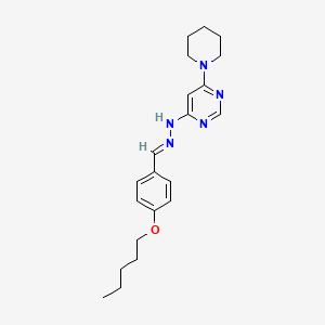 molecular formula C21H29N5O B11108754 Benzaldehyde, 4-pentyloxy-, [6-(1-piperidyl)pyrimidin-4-yl]hydrazone 