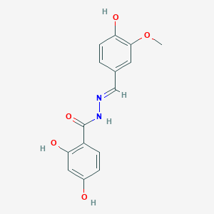 molecular formula C15H14N2O5 B11108757 2,4-dihydroxy-N-[(E)-(4-hydroxy-3-methoxyphenyl)methylideneamino]benzamide CAS No. 328002-87-5