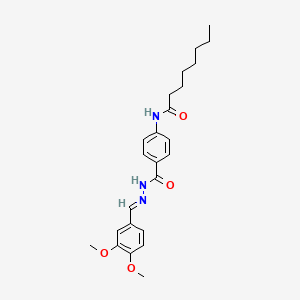 N-(4-{[(2E)-2-(3,4-dimethoxybenzylidene)hydrazinyl]carbonyl}phenyl)octanamide