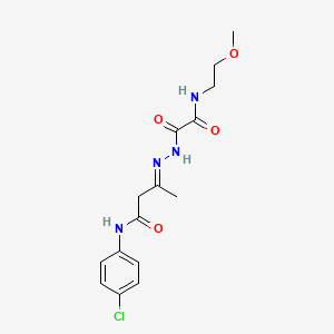 molecular formula C15H19ClN4O4 B11108788 (3E)-N-(4-chlorophenyl)-3-(2-{[(2-methoxyethyl)amino](oxo)acetyl}hydrazinylidene)butanamide 