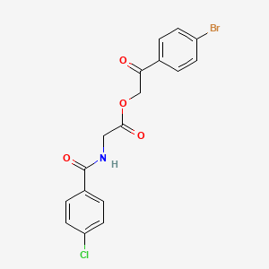 2-(4-Bromophenyl)-2-oxoethyl ((4-chlorobenzoyl)amino)acetate