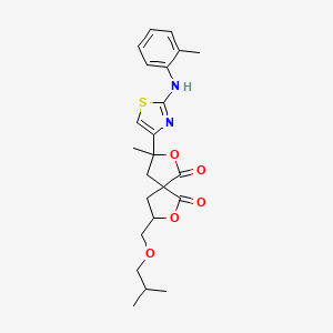 3-Methyl-3-{2-[(2-methylphenyl)amino]-1,3-thiazol-4-yl}-8-[(2-methylpropoxy)methyl]-2,7-dioxaspiro[4.4]nonane-1,6-dione