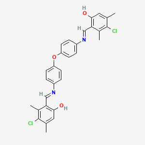 molecular formula C30H26Cl2N2O3 B11108870 2,2'-{oxybis[benzene-4,1-diylnitrilo(E)methylylidene]}bis(4-chloro-3,5-dimethylphenol) 