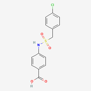 molecular formula C14H12ClNO4S B11108879 4-{[(4-Chlorobenzyl)sulfonyl]amino}benzoic acid 