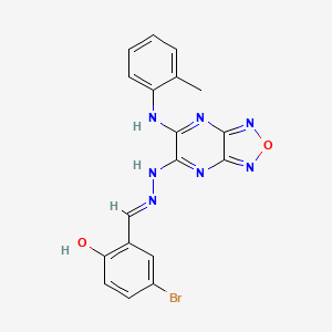 4-bromo-2-[(E)-(2-{6-[(2-methylphenyl)amino][1,2,5]oxadiazolo[3,4-b]pyrazin-5-yl}hydrazinylidene)methyl]phenol