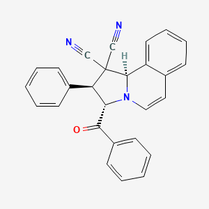 molecular formula C27H19N3O B11108905 (2S,3S,10bR)-2-phenyl-3-(phenylcarbonyl)-2,3-dihydropyrrolo[2,1-a]isoquinoline-1,1(10bH)-dicarbonitrile 