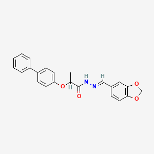 N'-[(E)-1,3-benzodioxol-5-ylmethylidene]-2-(biphenyl-4-yloxy)propanehydrazide