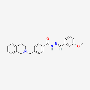 molecular formula C25H25N3O2 B11108958 4-(3,4-dihydroisoquinolin-2(1H)-ylmethyl)-N'-[(E)-(3-methoxyphenyl)methylidene]benzohydrazide 