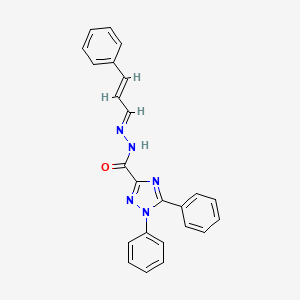 molecular formula C24H19N5O B11108964 1,5-diphenyl-N'-[(1E,2E)-3-phenylprop-2-en-1-ylidene]-1H-1,2,4-triazole-3-carbohydrazide 