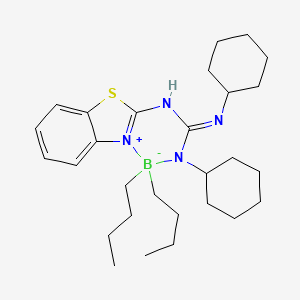 molecular formula C28H45BN4S B11108968 [2-(1,3-benzothiazol-2-yl-kappaN)-1,3-dicyclohexylguanidinato-kappaN](dibutyl)boron 