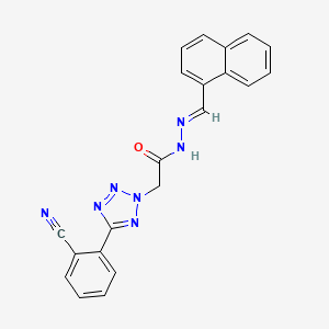 2-[5-(2-cyanophenyl)-2H-tetrazol-2-yl]-N'-[(E)-naphthalen-1-ylmethylidene]acetohydrazide