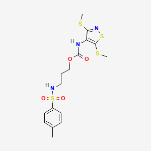 3-{[(4-Methylphenyl)sulfonyl]amino}propyl [3,5-bis(methylsulfanyl)-1,2-thiazol-4-yl]carbamate