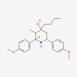 4-Butyl-2,6-bis(4-methoxyphenyl)-3-methylpiperidin-4-ol